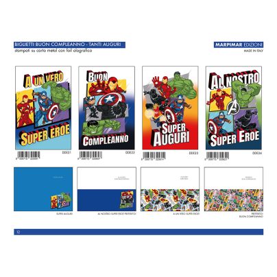 BIGLIETTI METAL AVENGERS x 12 Pz. ART.ADDE06 [MARPIMAR150]