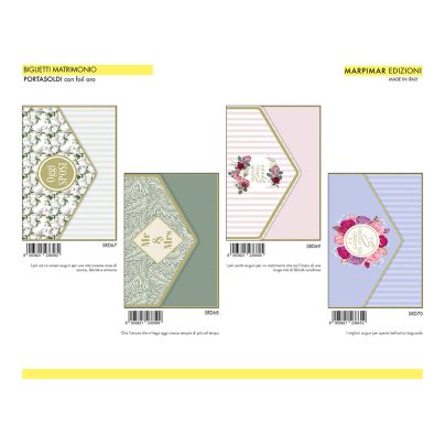 BIGLIETTI MATRIMONIO P/SOLDI x 12 Pz. ART.ASRD14 [MARPIMAR195]