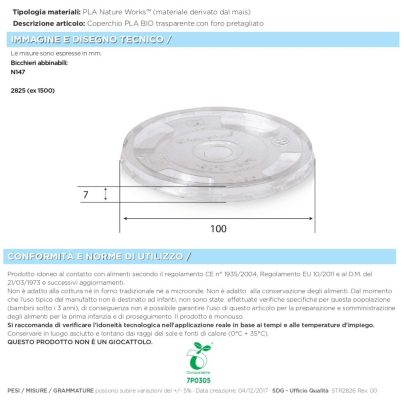COPERCHIO PLA TAGLIOCROCE x 50 Pz.ART.2826 [SDG124]