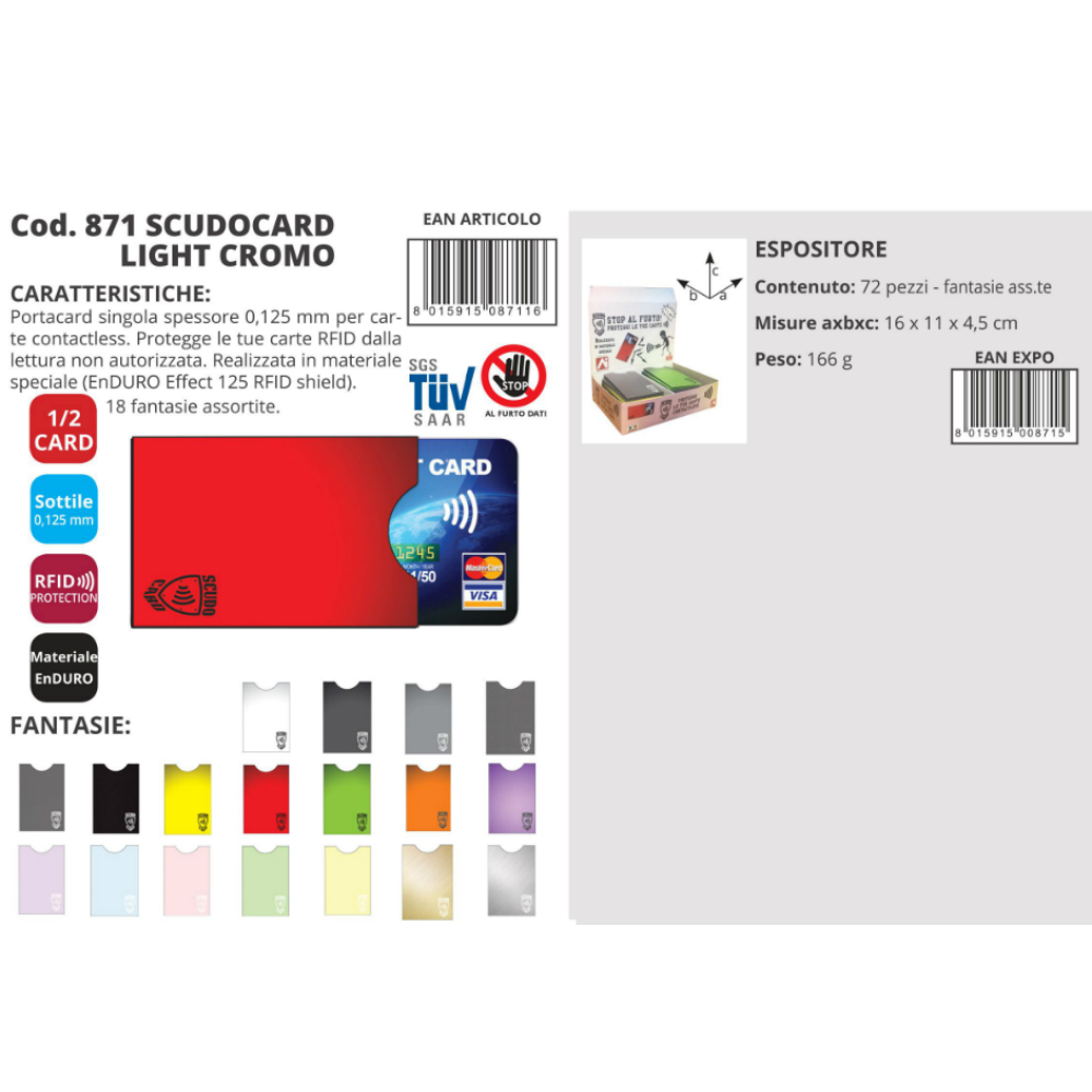 SCUDOCARD x 72 Pz. ART.871 [ALPLAST145]
