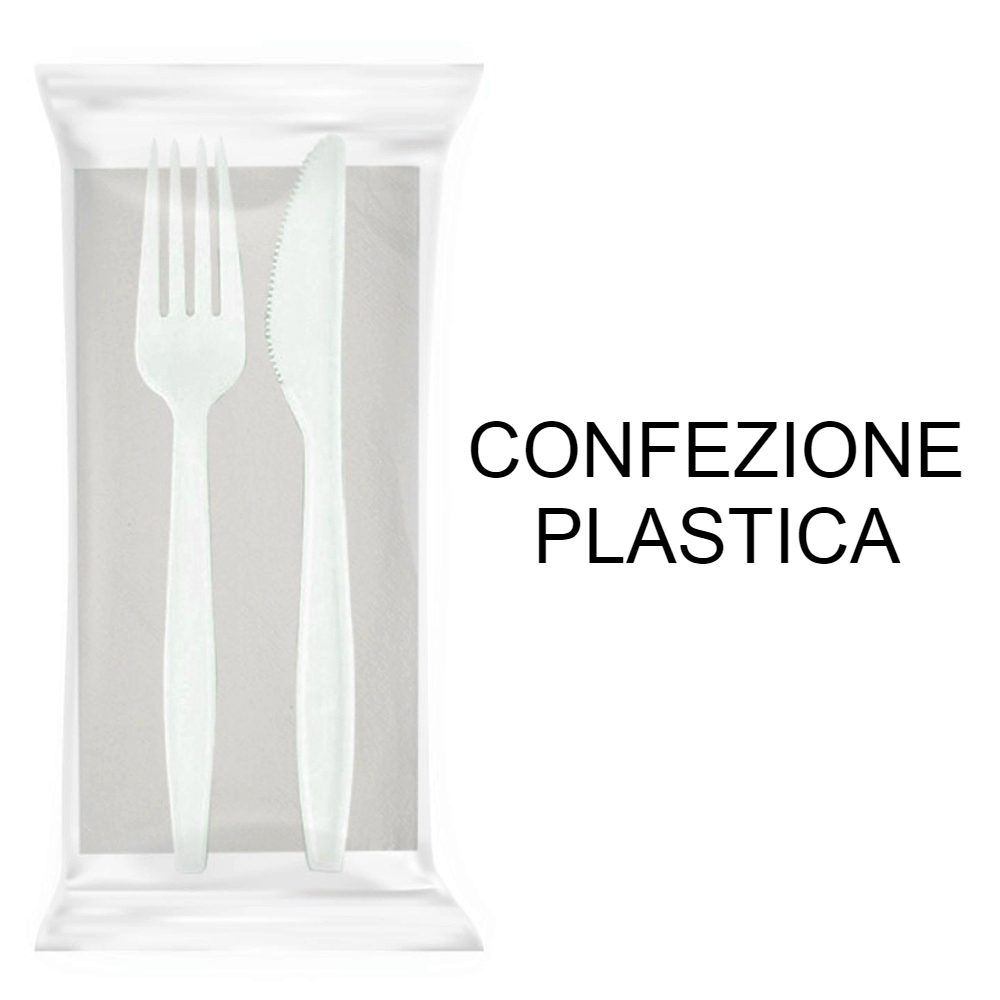 BIS POSATE PLA + TOVAGLIOLO 1V x 500 Pz. ART.6671797 (CF PP) [BIBO100]