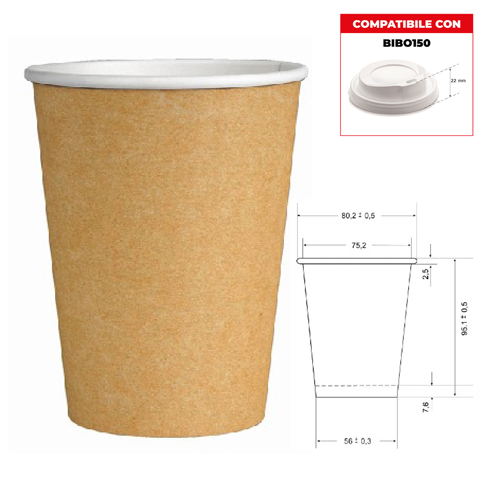 BICCHIERE AVANA CARTA CAPPUCCIO 9OZ 250 ML x 50 Pz. [BIBO145]