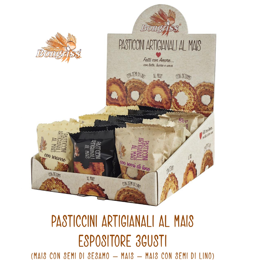 BONGRISS PASTICCINI AL MAIS 3 GUSTI EXPO x 27 Pz. [BARBARIA125]