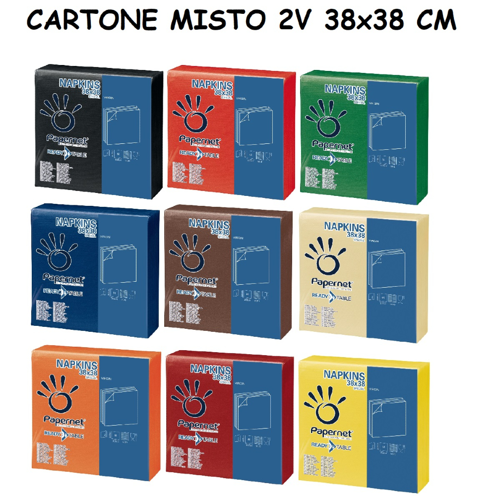 TOVAGLIOLI 2V COLORI ASSORTITI cm38x38 44 x 18 Pz. [PAPERNET134]