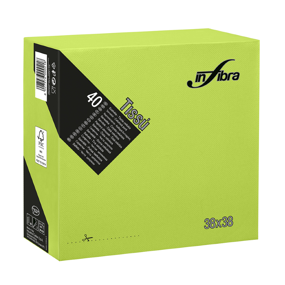 TOVAGLIOLI IN FIBRA 2V VERDE cm38x38 40 x 36 Pz.ART.I-0881 [CELTEX565]
