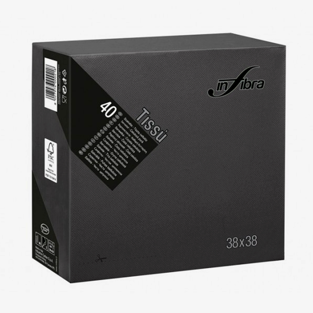 TOVAGLIOLI IN FIBRA 2V NERO cm38x38 40 x 36 Pz.ART.I-0464 [CELTEX570]