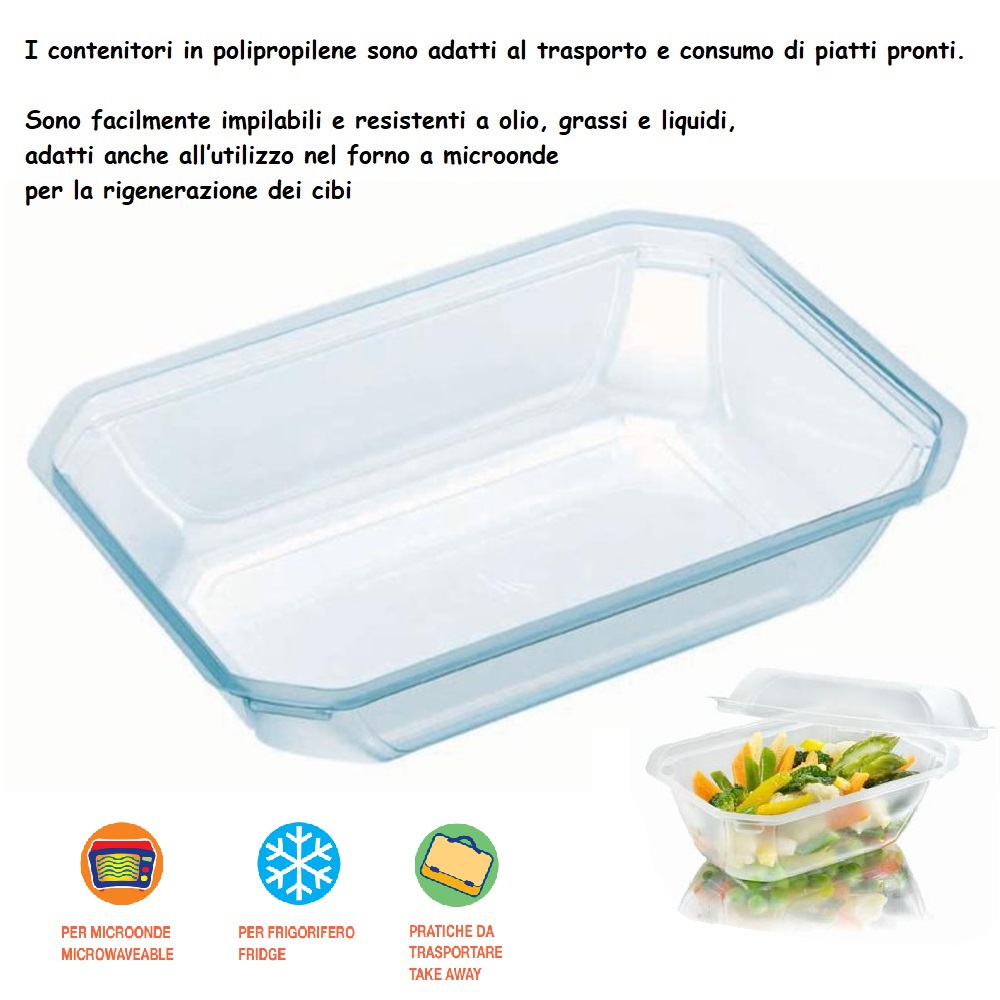 CONTENITORE POLIPR.TRASP cm 15x10x6h 400 ML x 80 Pz. [BIBO120]