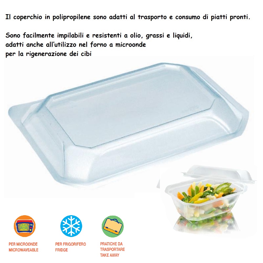 COPERCHIO POLIPR.TRASP x CONTENIORE 400 ML x 80 Pz. [BIBO121]