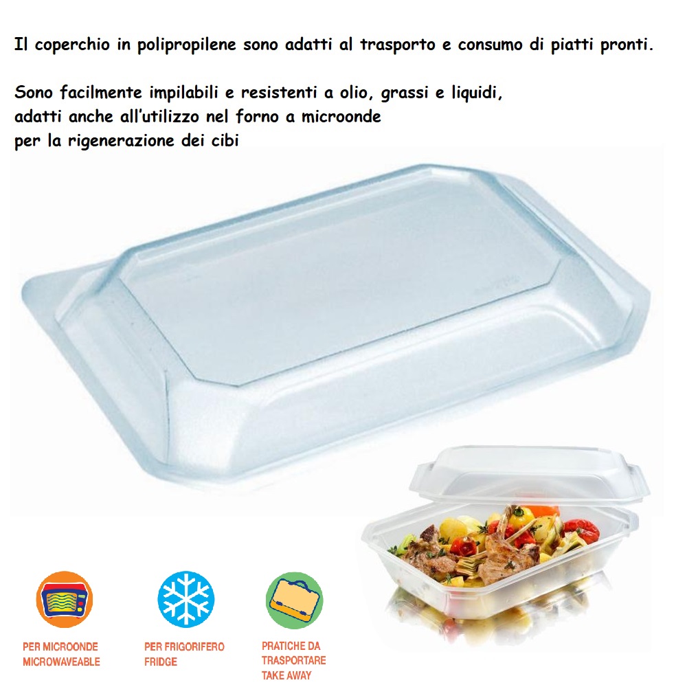 COPERCHIO POLIPR.TRASP x CONTENIORE 900 ML x 80 Pz. [BIBO131]