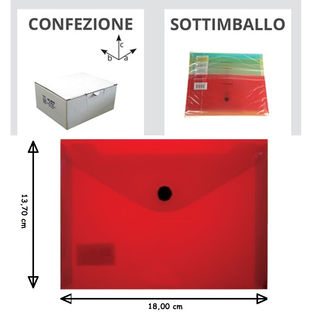 CUSTODIE COLORATE CON BOTTONE F.TO A6 x 60 Pz.ART.993/3 [ALPLAST165]