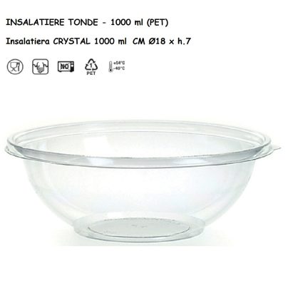 INSALATIERA TRASPARENTE 1000 Ml x 60 Pz.ART.BOW12032N [DAMPE139]