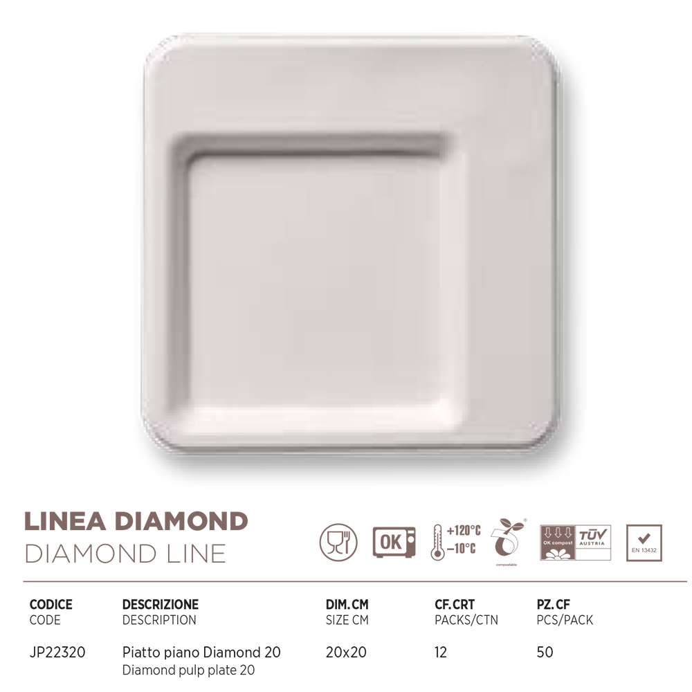 PIATTO DIAMOND CM20 x 50 Pz. ART.JP22320 [DAMPE151]
