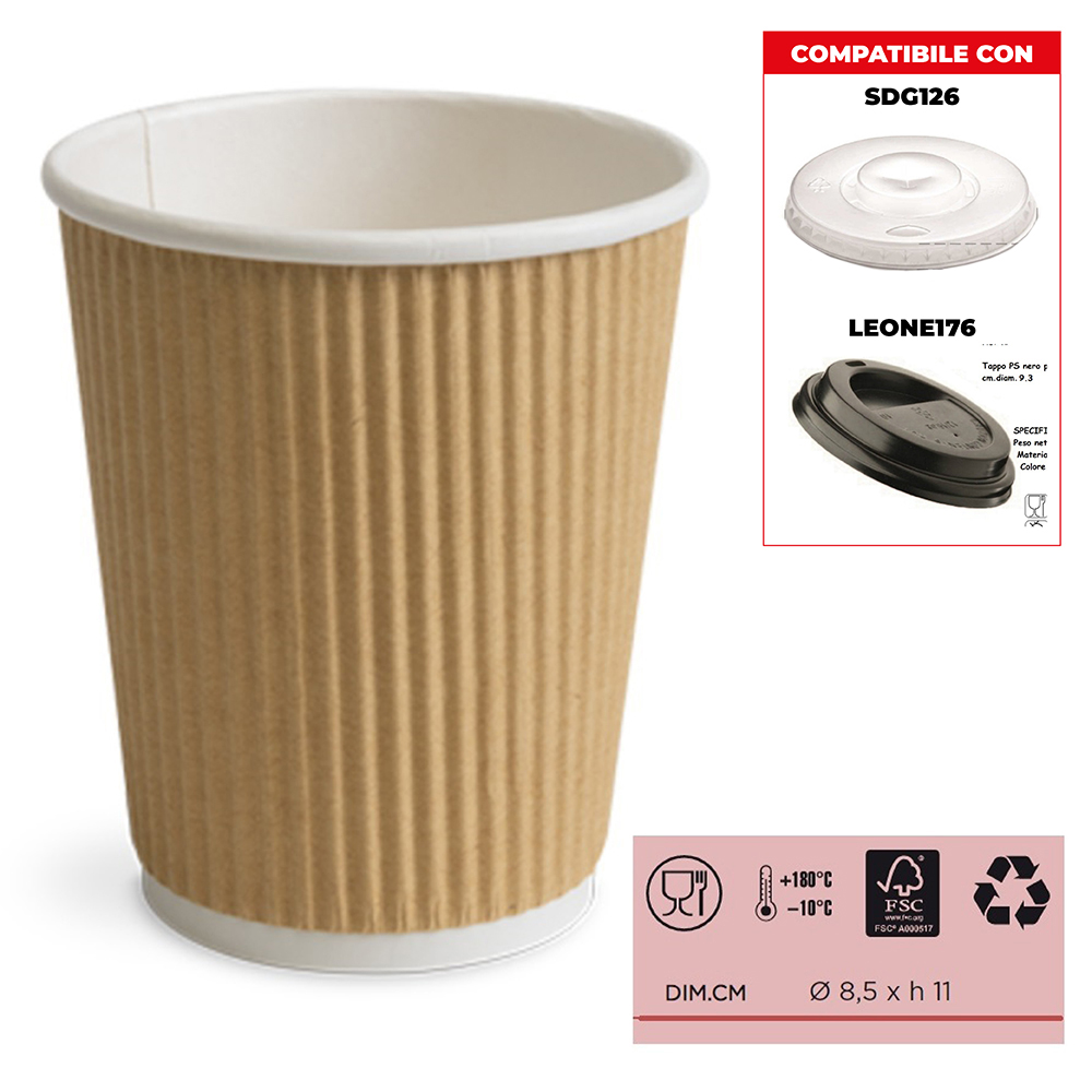 BICCHIERE CARTA GRANDE CAPPUCCIO (ML360) 12oz x 25 Pz.JBR003 [DAMPE192]