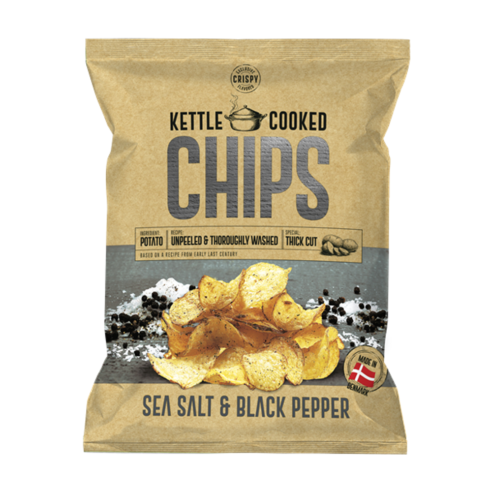 KETTLE CHIPS SALT AND PEPPER Gr.150 x 8 PZ. [DULCIS355]