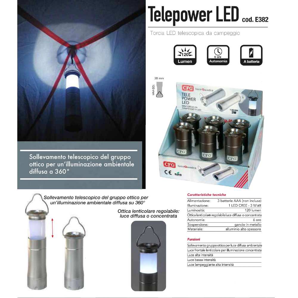 TELE POWER LED x 6 Pz.COD.E382 [DURACELL360]