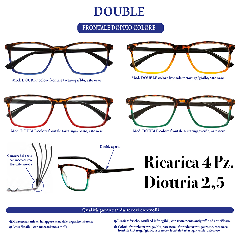 DOUBLE ESPRESSO RICARICA x 4 Pz.V.9,90 DIOTRIA 2,5 [ESPRESSO190]