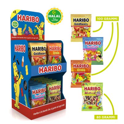 EXPO BANCO HALAL GR.100/80 x 40 Pz. BUSTE HARIBO [HARI550]