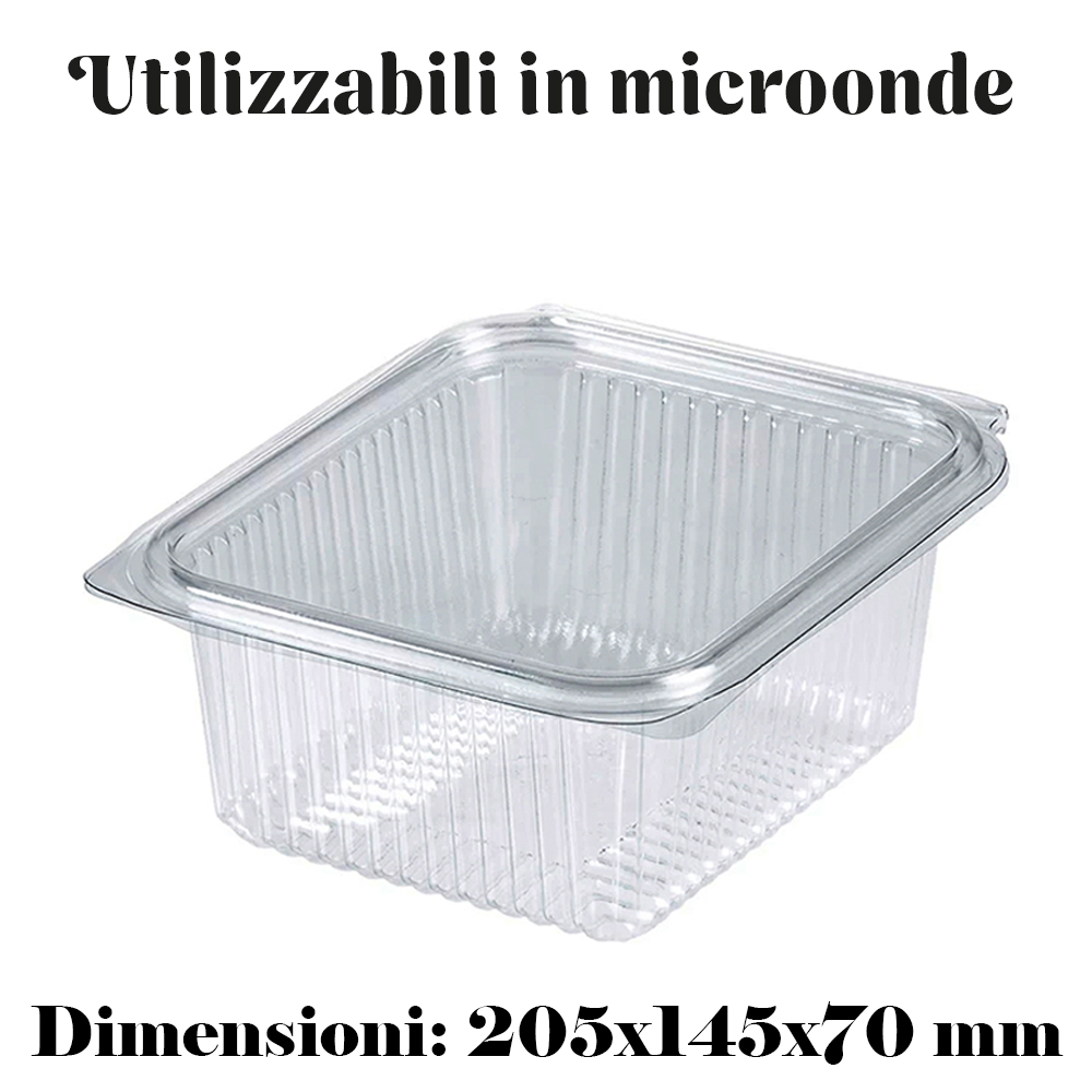 CONTENITORE+COPERCHIO PP TRASP. ML 2000X50 Pz. MICRONDE COD.V01016 [HOTFORM140]