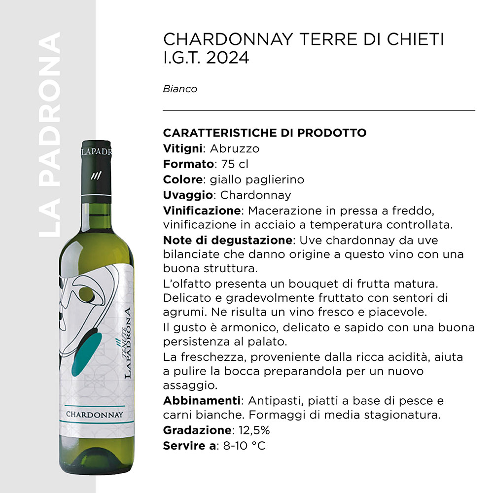 NON DISP.CHARDONNAY TERRE DI CHIETI 2023 I.G.T. CL.75 x 6 PZ. [LAPADRONA120]