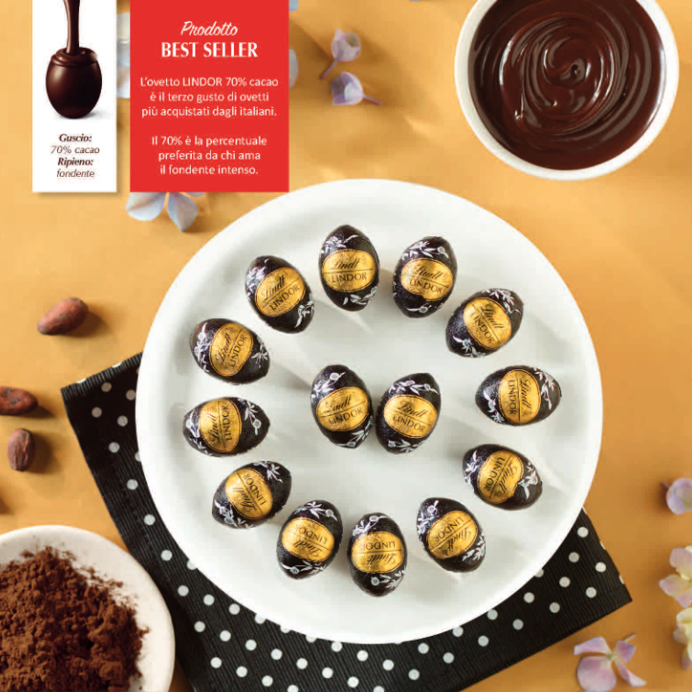 OVETTI LINDOR FONDENTE 70% x Gr.500 Pz.59 ART.850542 [LINDTPASQUA107]