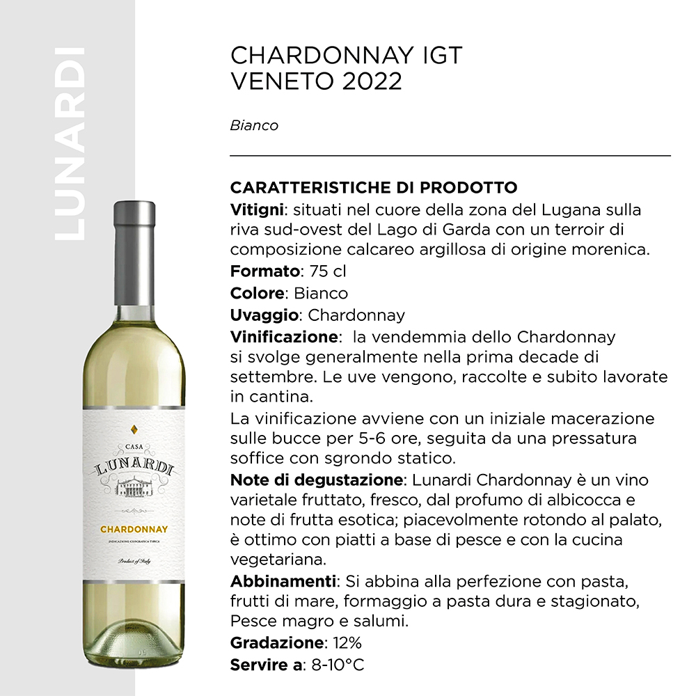 CHARDONNAY IGT VENETO 2024 Cl.75 x 6 Pz. [LUNARDI100]