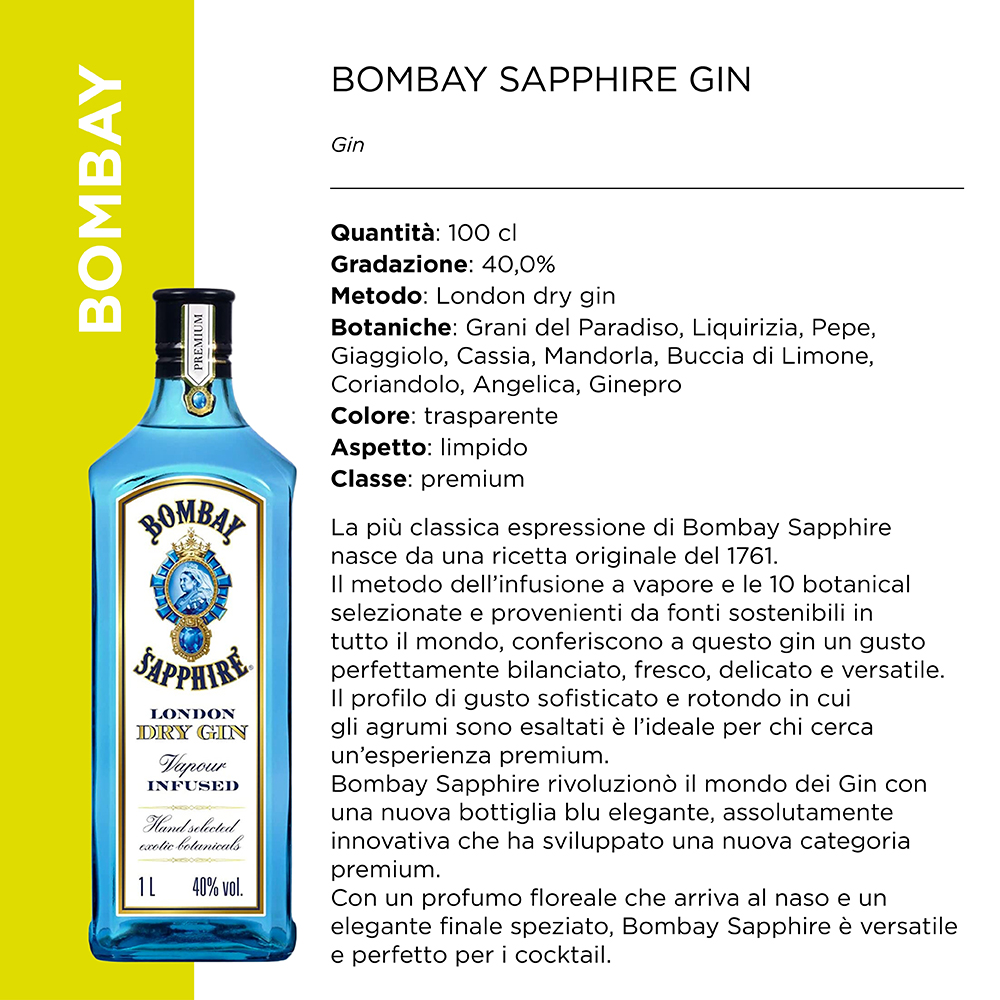 BOMBAY SAPPHIRE GIN 40? x Cl.100 [MARTINI200]