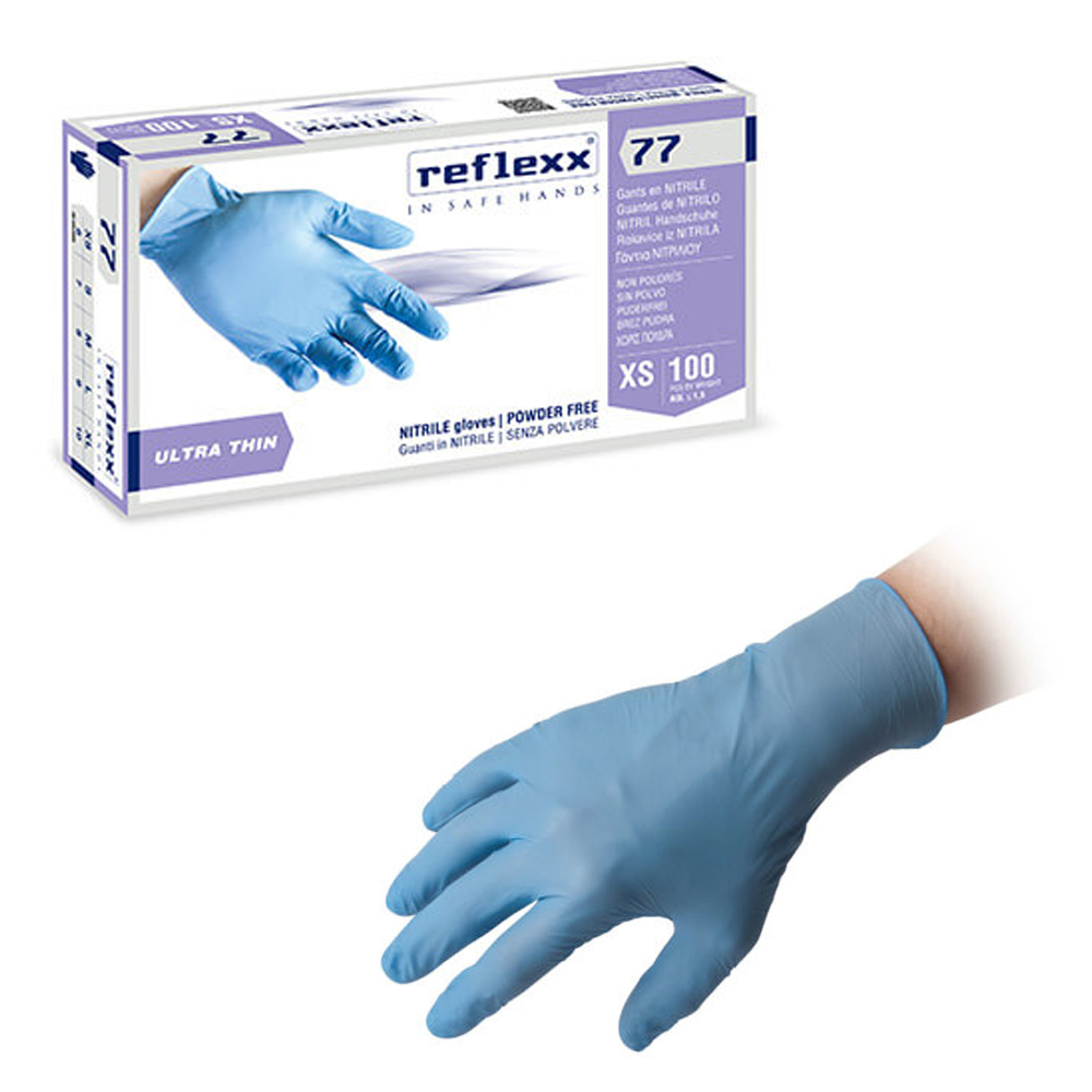 GUANTI NITRILE R77 SZ POLVERE x 100 Pz. L [REFLEXX110]
