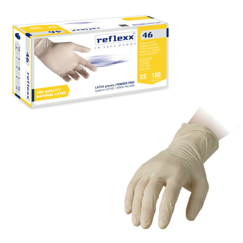 GUANTI LATTICE R46 SZ POLVERE x 100 Pz. M [REFLEXX140]