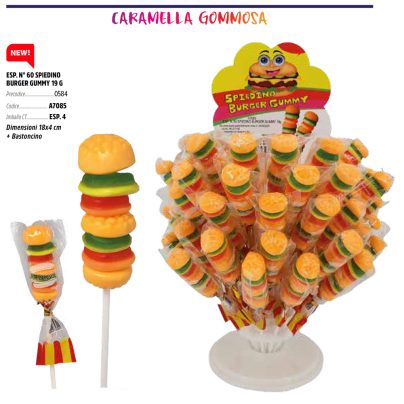 SPIEDINO BURGER GUMMY x 60 Pz.ART.A7085 [ROSSINIS190]