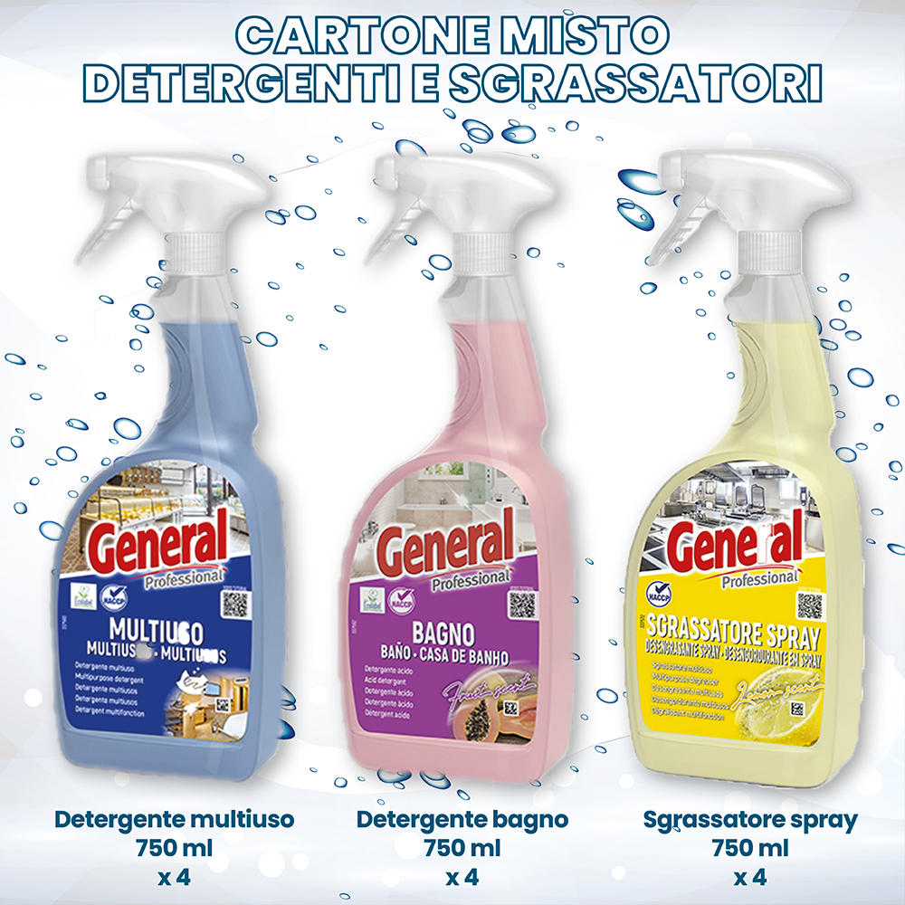 CARTONE MISTO DETERGENTE/SGRASSATORE 750ml x 12 Pz. [SUTTER135]