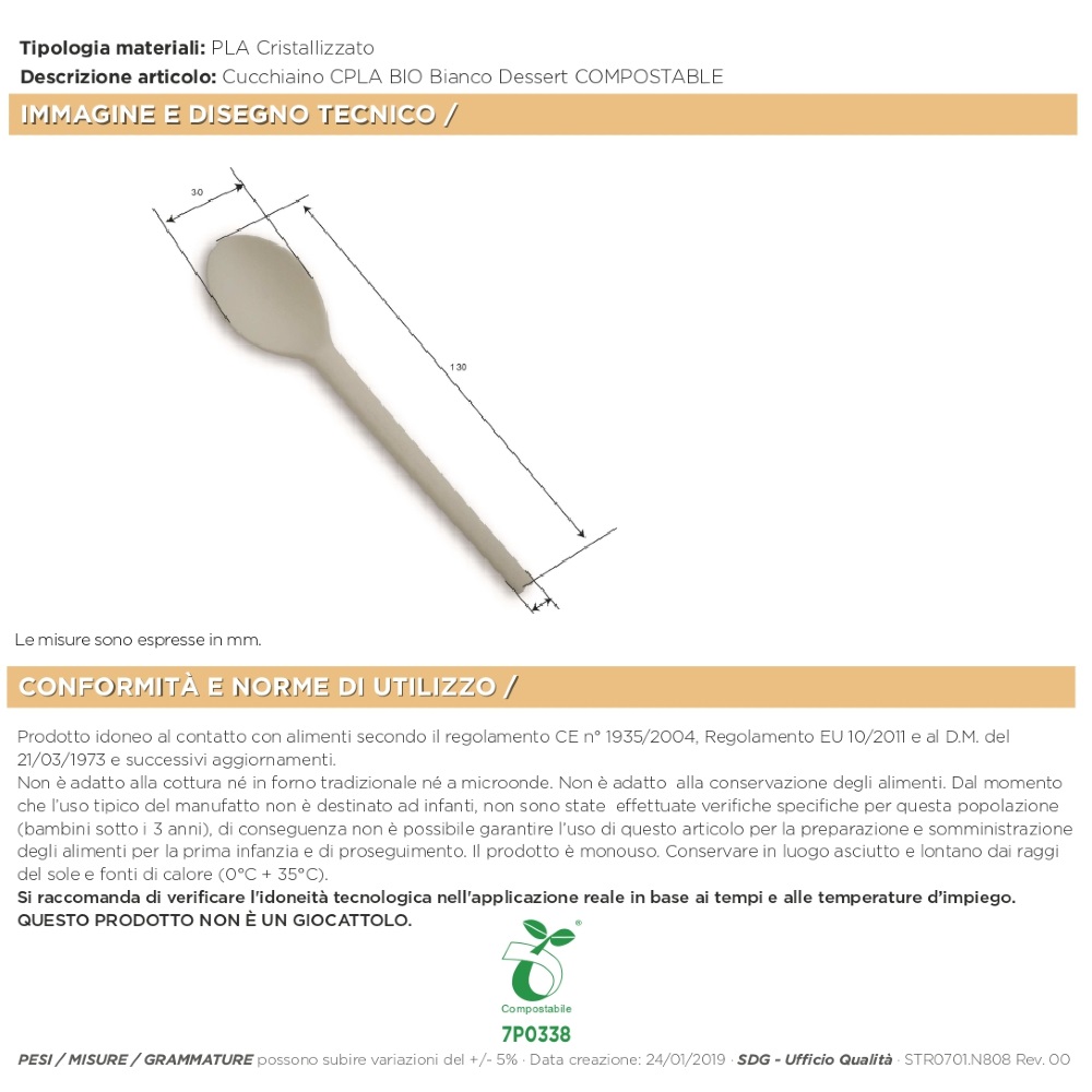 CUCCHIAINO ALTO BIO CPLA cm 13 x 50 Pz. N808 [SDG356]