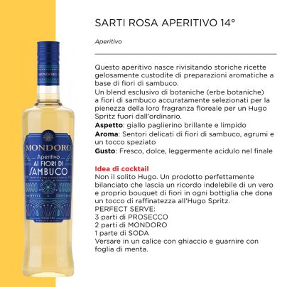 MONDORO APERITIVO FIORI DI SAMBUCO V.14% x  Cl.70 [CAMPARI125]