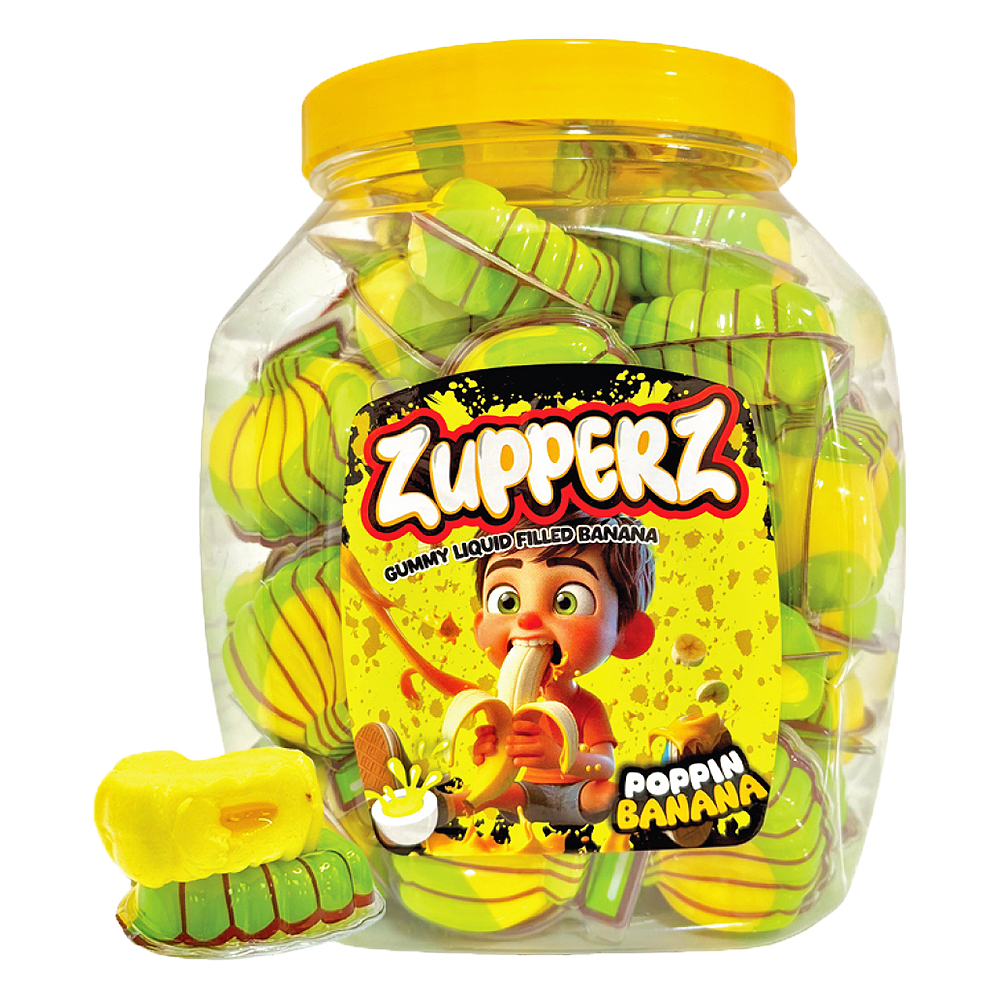 ZUPPERZ POPPIN BANANA BARATTOLO x 50 Pz. [ZUPPERZ115]