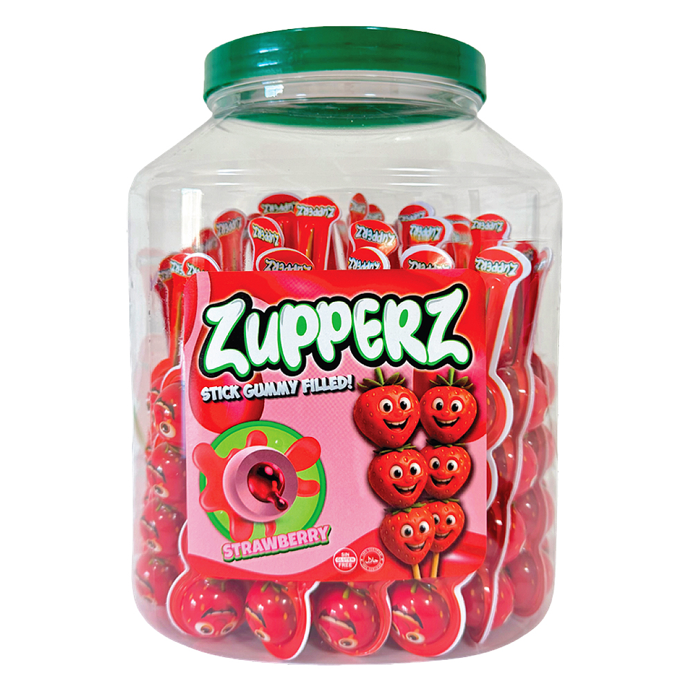 ZUPPERZ STICK GUMMY STRAWBERRY BARATTOLO x 50 Pz. [ZUPPERZ140]