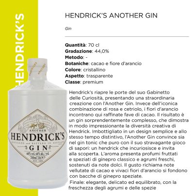HENDRICK'S ANOTHER GIN 44% x 70 Cl. [HENDRICKS105]