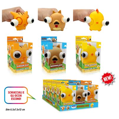 SQUEEZE PETS OCCHIONI ANIMALETTI x 12 Pz. V.2,90 ART.A7178 [ROSSINIS126]