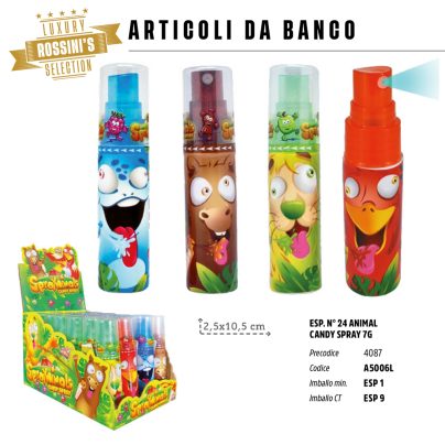 SPRAY ANIMAL CANDY ML.25 x 24 Pz. V.1,00 ART.A5006L [ROSSINIS123]