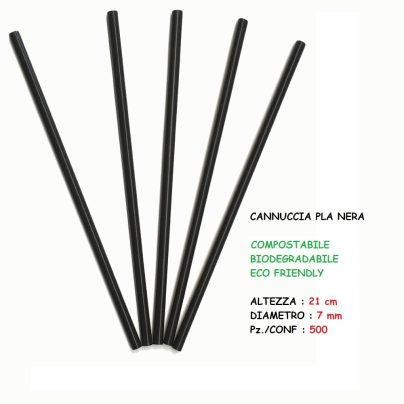CANNUCCIA PLA NERA H.21 PZ.500 (DIAM.7mm) ART.21070.500.1 [BIOEVO115]