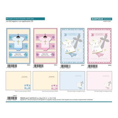 BIGLIETTI BATTESIMO SPECIAL x 12 Pz. ART.ASRE17/12 [MARPIMAR230]