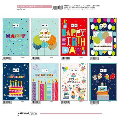 BIGLIETTI DOPPIA ROTELLA C/FOIL ORO x 12 Pz. ART.ALOD13/12 [MARPIMAR510]
