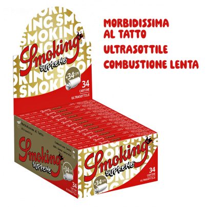 SMOKING SUPREME LUNGA+FILTRO x 24 Pz.(COMPRESA ACCISA €5,87) [SMOKING130]