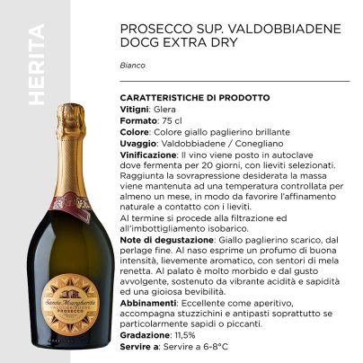 PROSECCO SUP. VALDOBBIADENE DOCG EXTRA DRY Cl.75 x 6 Pz. [HERITA100]